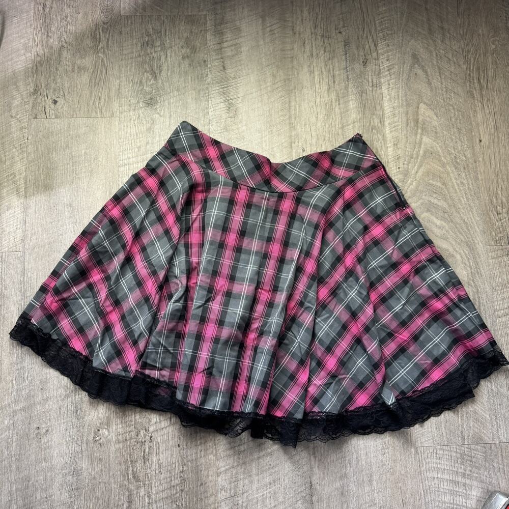Music Legs School Girl Pink Gray Lace Circle Skirt Size 3X 4X Costume Cosplay